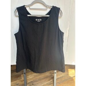 Cato Tank Top Womens 18/20W Black Excellent Scoop Neck Sleeveless Basic Shell